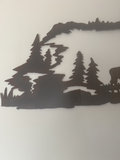 Moose and Forest Silhouette Metal Wall Art - thumbnail 3 of 4