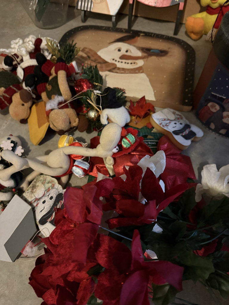 Assorted Christmas decorations and holiday plush characters - image 3 of 8