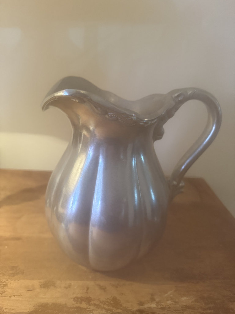 Queen Anne silver-plated pitcher with tray and candlesticks - image 4 of 7
