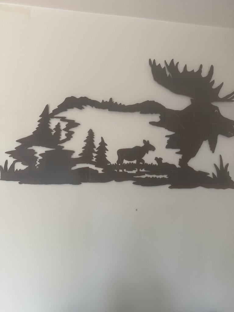Moose and Forest Silhouette Metal Wall Art - image 1 of 4