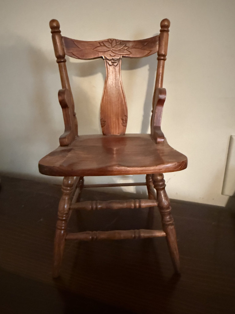 Miniature pressed-back wooden chair - image 11 of 11