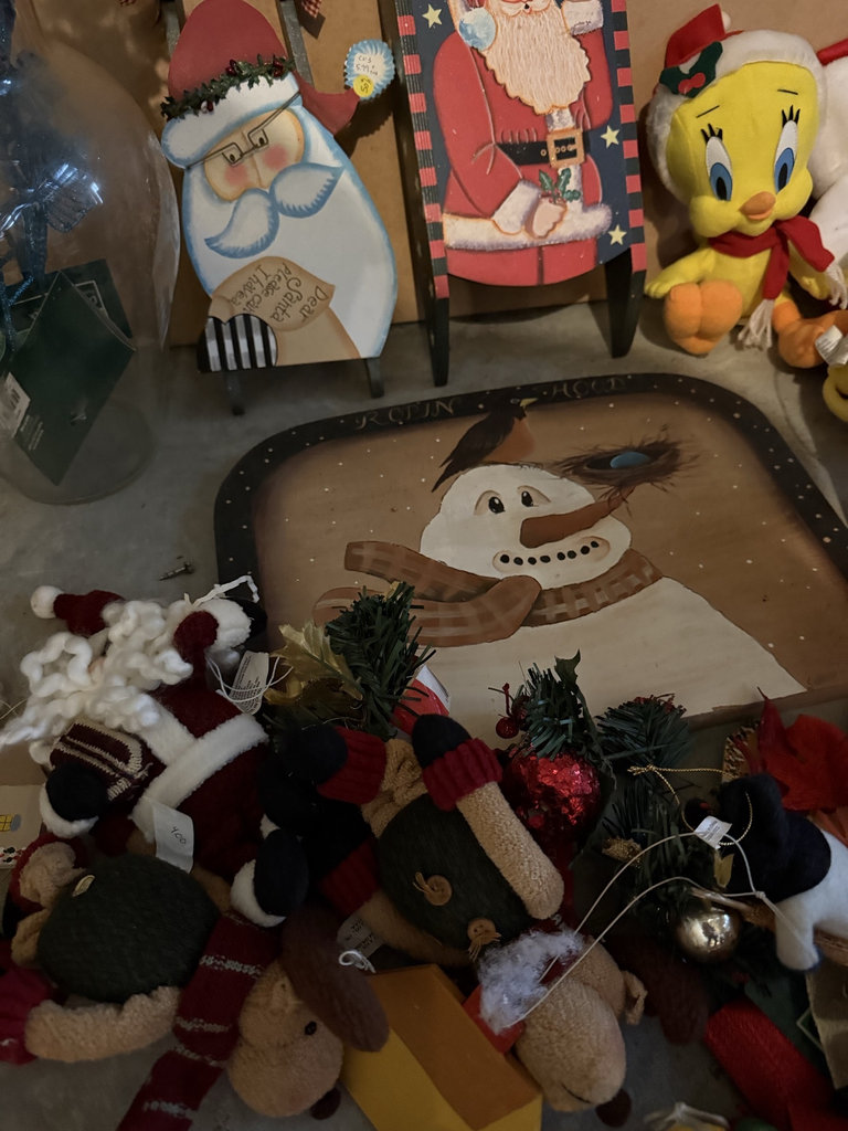 Assorted Christmas decorations and holiday plush characters - image 4 of 8