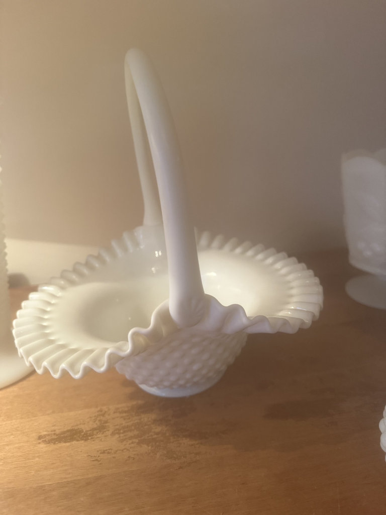 Milk glass hobnail decor set (vases and salt shakers) - image 8 of 11