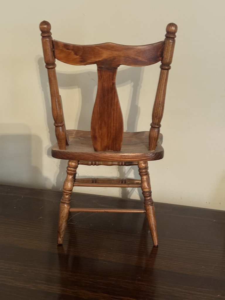 Miniature pressed-back wooden chair - image 4 of 11