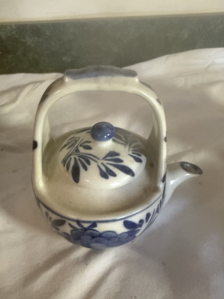 Folk Craft Sponge Nantucket & Otagiri Blue and White Porcelain Tea Set with Accessories - image 6 of 10