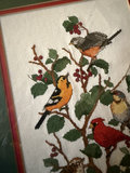 Framed cross-stitch birds on a tree - thumbnail 6 of 8