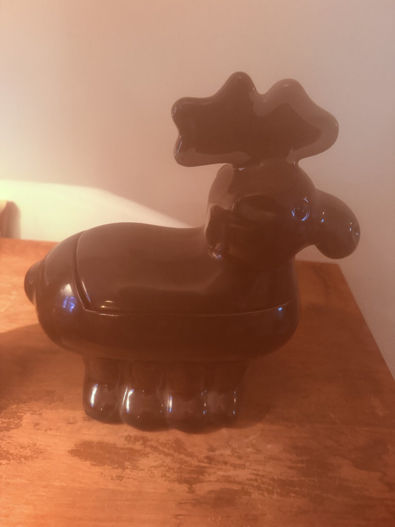 Brown ceramic rooster figurines with a white Vienna Austria porcelain piece - image 8 of 10