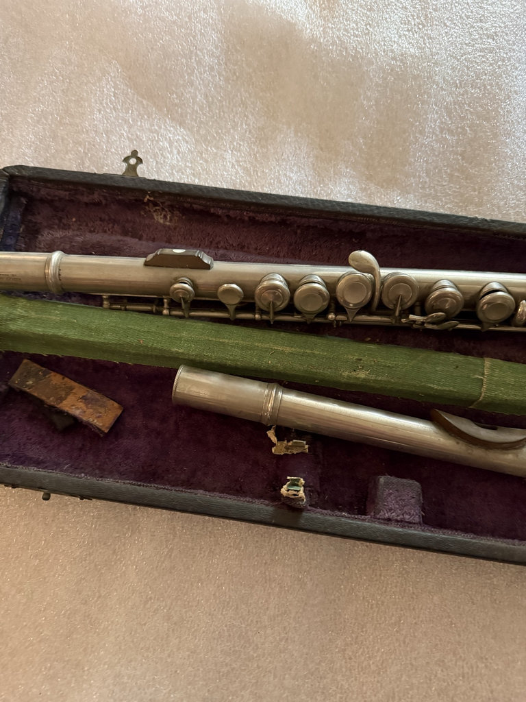 Silver flute with multiple sections - image 3 of 5
