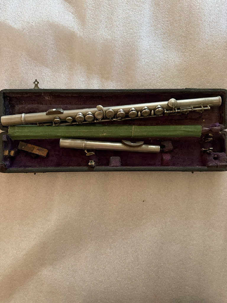 Silver flute with multiple sections - image 2 of 5