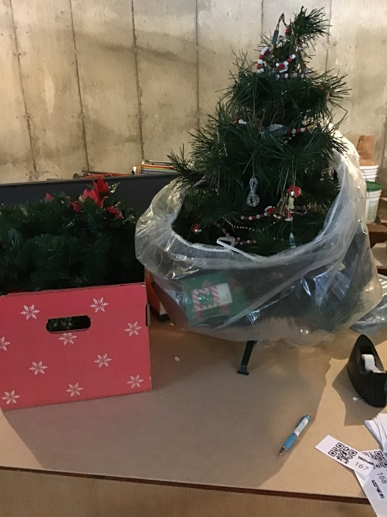 Small Decorated Christmas Tree and Garland Box - image 1 of 2