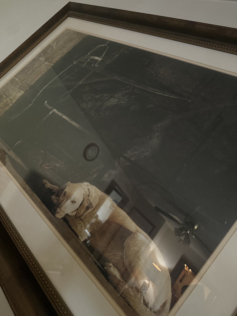 Framed dog print and decorative wooden sign - image 3 of 6