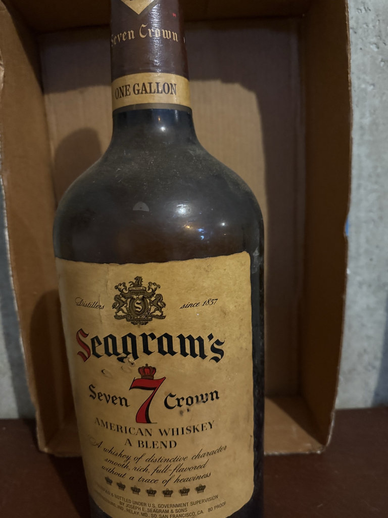 Seagram's Seven Crown whiskey bottle and Coors Banquet beer bottle - image 3 of 4