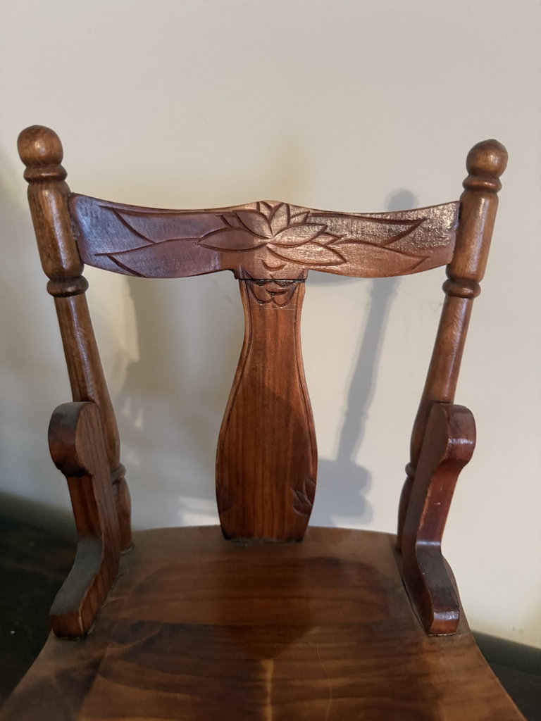 Miniature pressed-back wooden chair - image 9 of 11