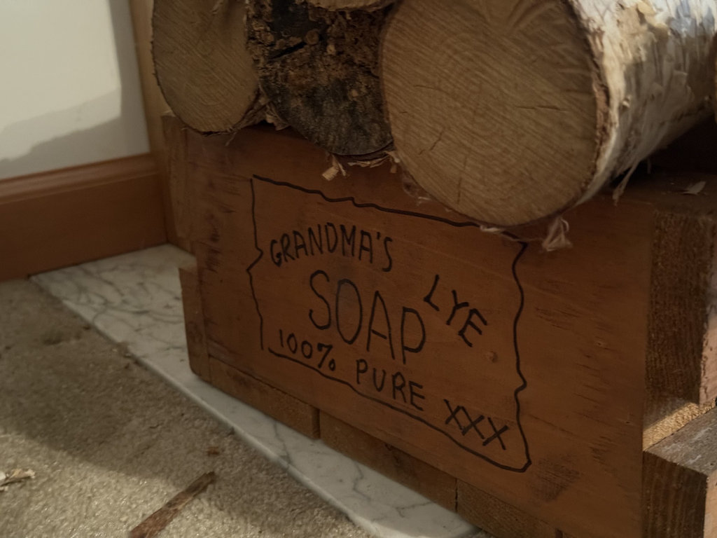 Birch log bundle with fireplace tools and vintage decorations - image 8 of 13