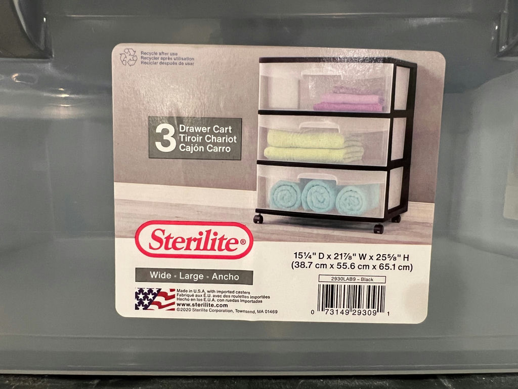 2 New Sterilite 3 Drawer Carts - image 2 of 2