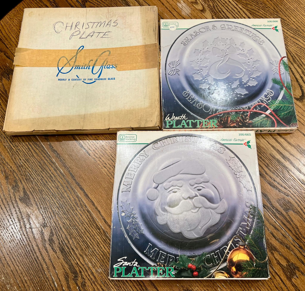 3 Anchor Hocking & Smith Glass Christmas Platters - image 2 of 2