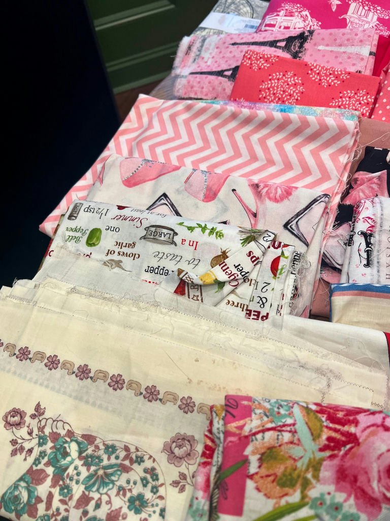 Thick & Heavy Fabric and Pink Lightweight Fabric - image 8 of 9
