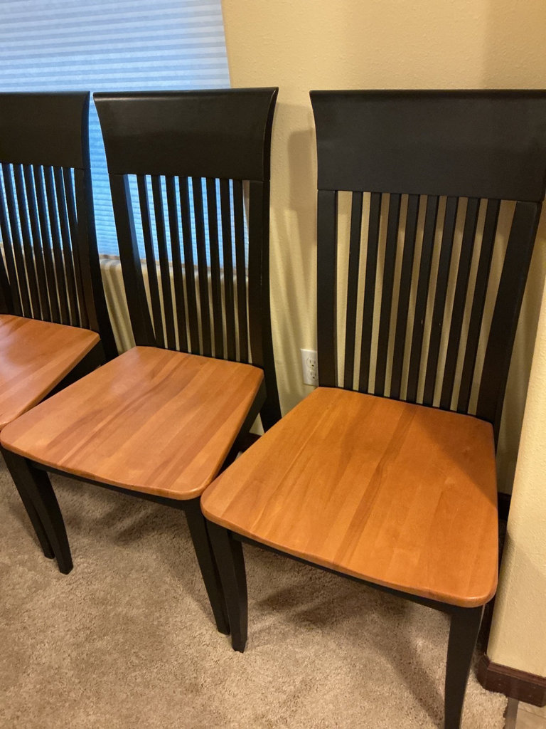 Oval dining table with six slat-back chairs - image 7 of 11