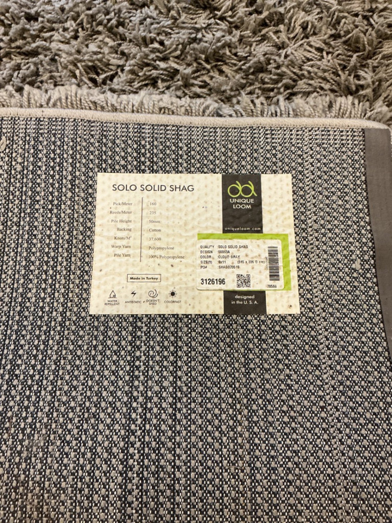 Gray shag area rug - image 4 of 4