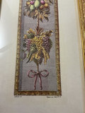 Pair of tall fruit still-life prints in ornate gold frames - thumbnail 3 of 5