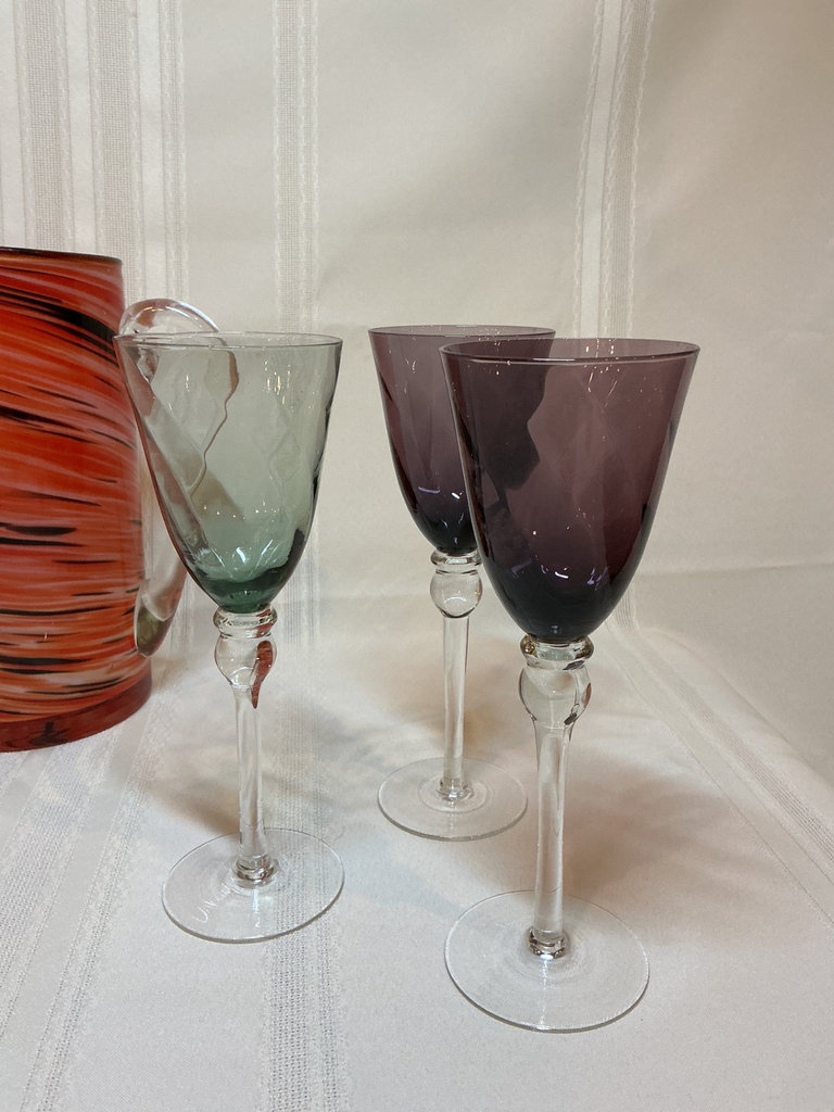 Colorful Glassware Set with Pitcher and Stemware - image 6 of 8