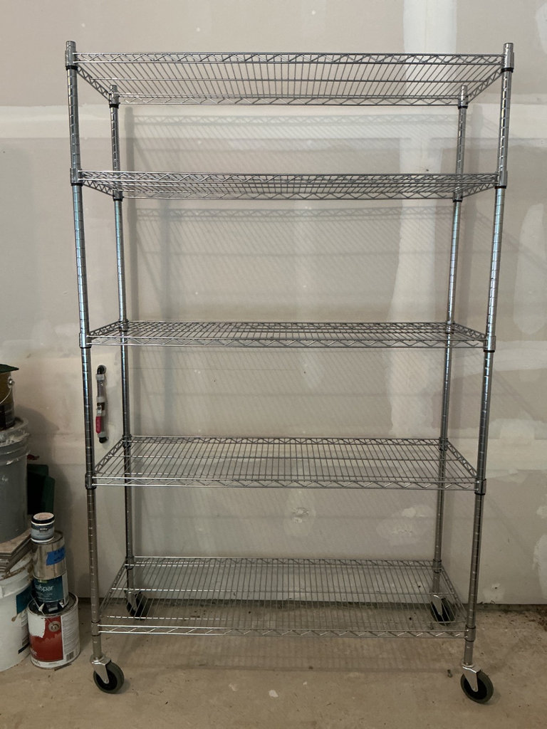 Five-Tier Chrome Wire Shelving Unit on Casters - image 1 of 4