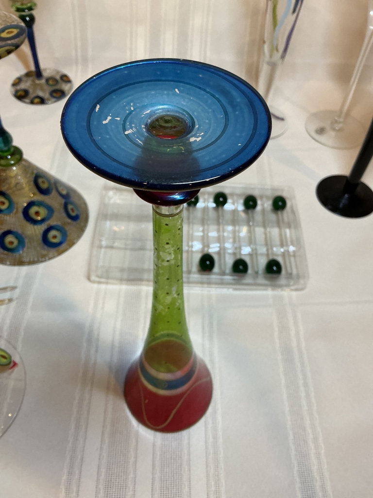 Hand-painted glassware collection with martini and champagne glasses - image 7 of 11