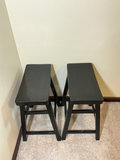 Pair of black wooden stools - thumbnail 2 of 3