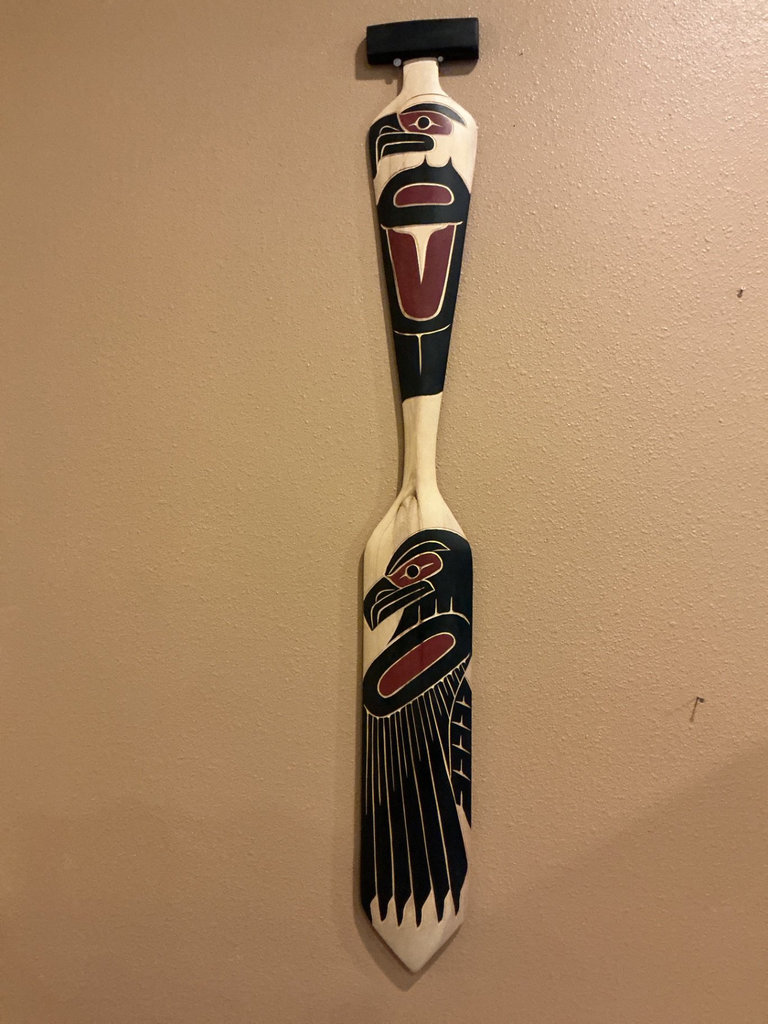 Northwest Coast Indigenous Raven Paddle Wall Sculpture - image 1 of 5