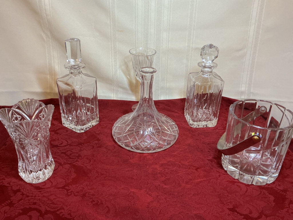 Glassware Set: Decanters, Vase, and Ice Bucket - image 1 of 3