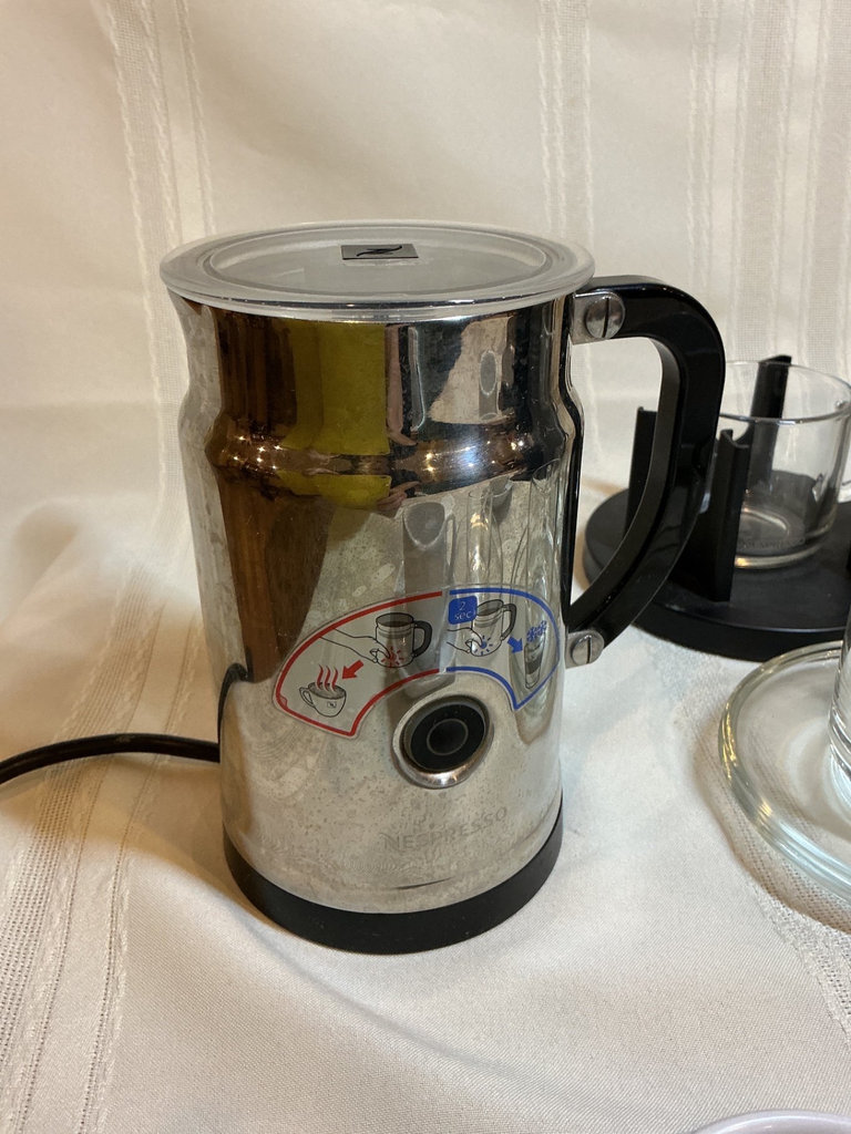 Nespresso espresso machine with electric frother and glassware - image 2 of 5