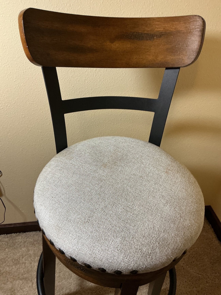 Pair of bar stools with wood and metal frame, Ashley furniture - image 4 of 5