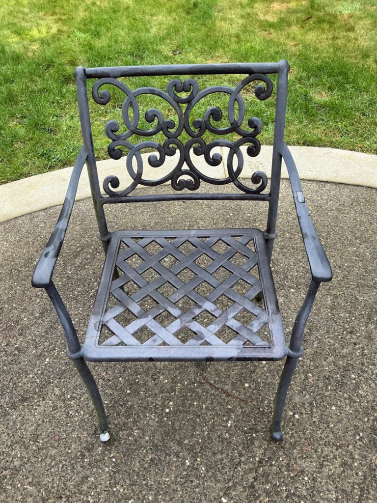 Round Metal Patio Dining Table with Four Cushioned Chairs - image 9 of 9