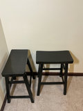 Pair of black wooden stools - thumbnail 1 of 3