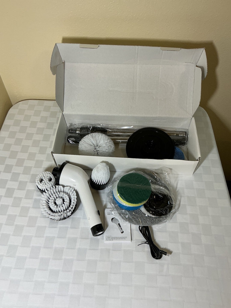 Laundry hamper with cleaning brush set and steam iron - image 6 of 6