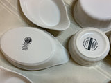 White ceramic bowls, leaf dishes and clear glass serving dishes - thumbnail 3 of 5