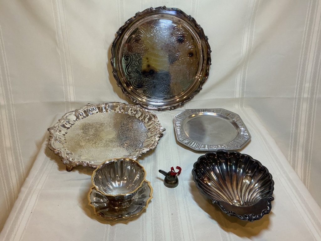 Silver Plate Serving dishes and bowls set - image 1 of 8