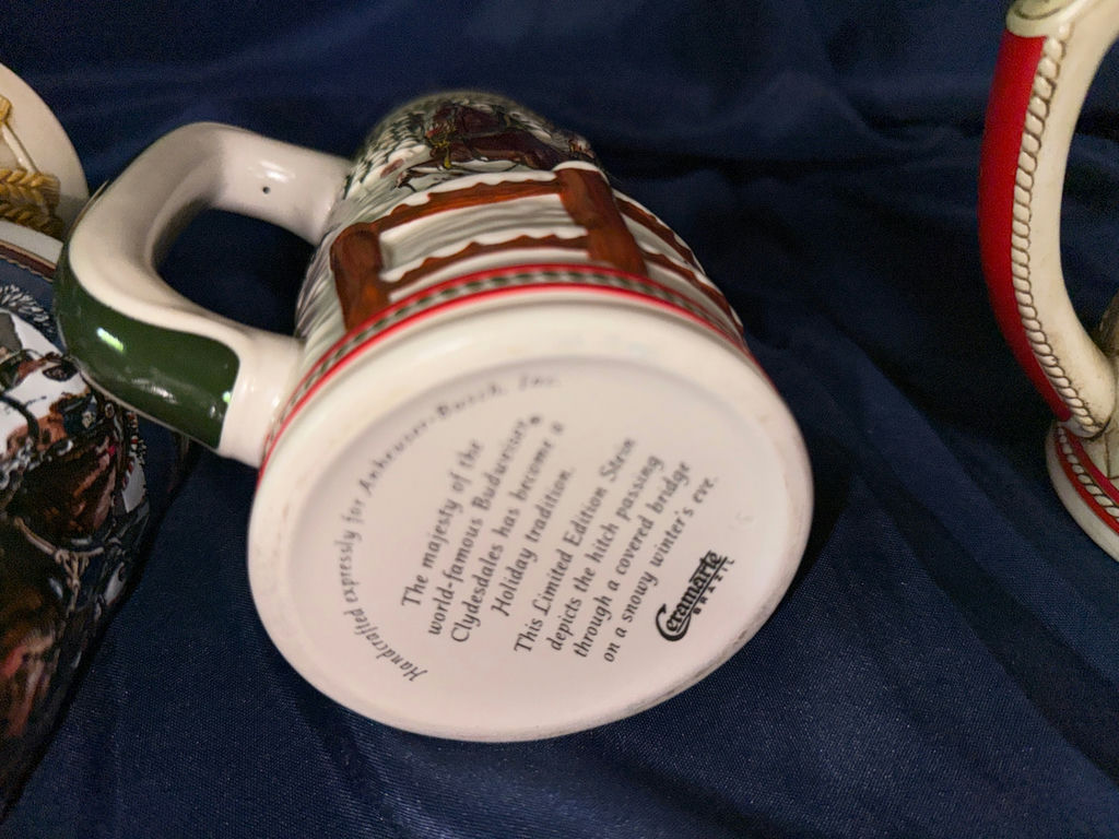 Ceramic beer steins with Clydesdale horse imagery - image 3 of 4