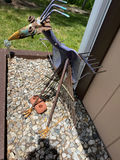 Rusty metal bird garden sculpture - thumbnail 2 of 2