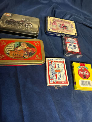 Vintage Tin Playing Card Decks - Image 1 of 2