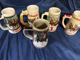 Ceramic beer steins with Clydesdale horse imagery - thumbnail 1 of 4