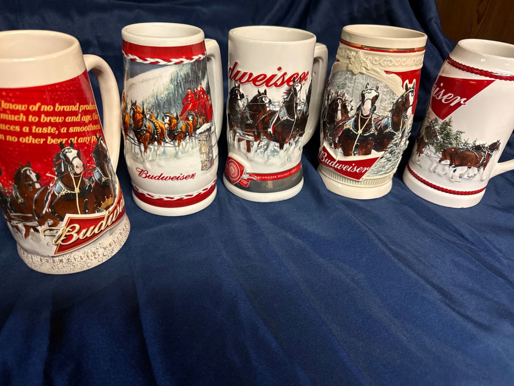 Budweiser Winter Scene Beer Steins Collection - image 1 of 4