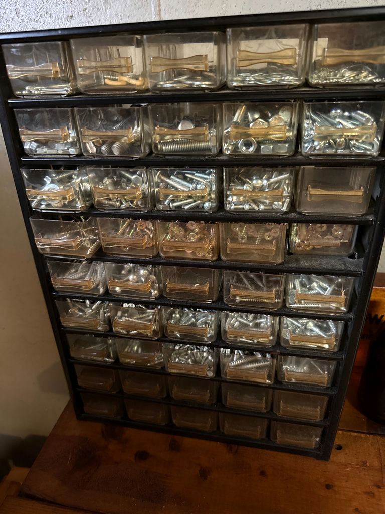 Multi-drawer hardware organizer with assorted fasteners - image 2 of 2
