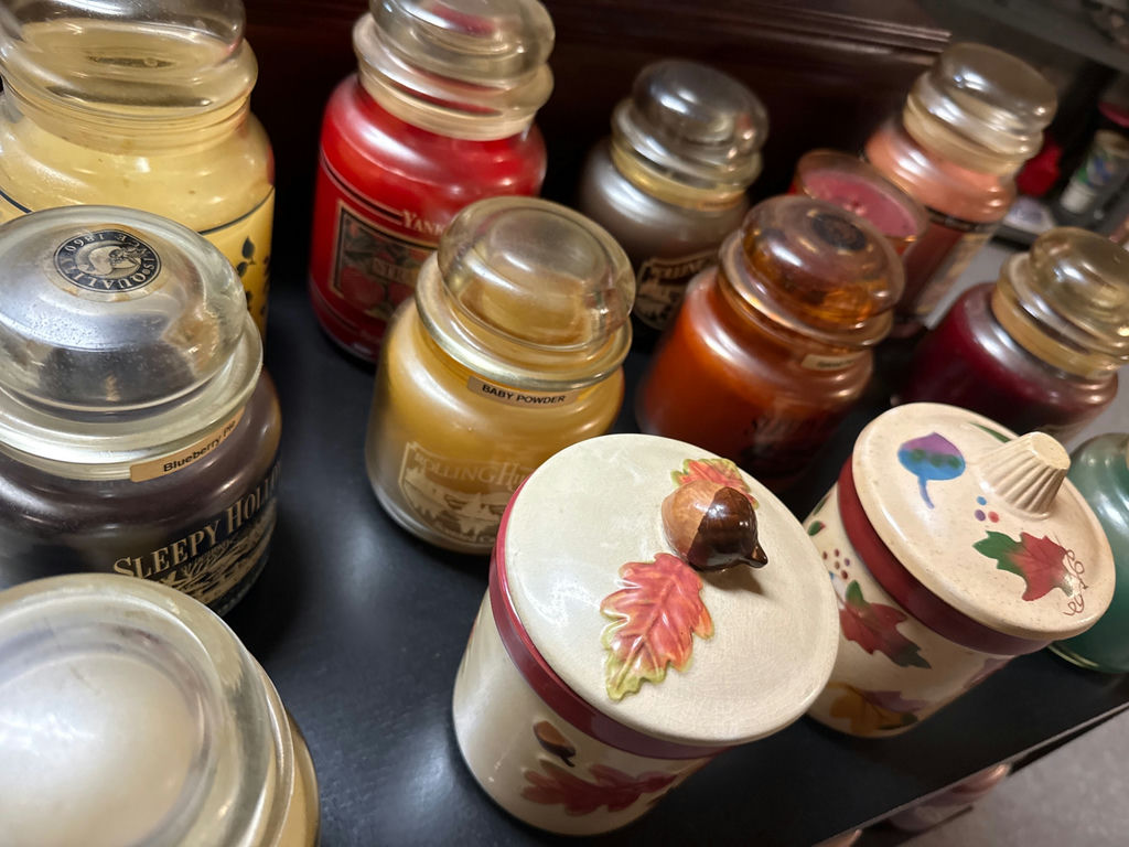 Assorted scented candles and decorative canisters - image 3 of 3