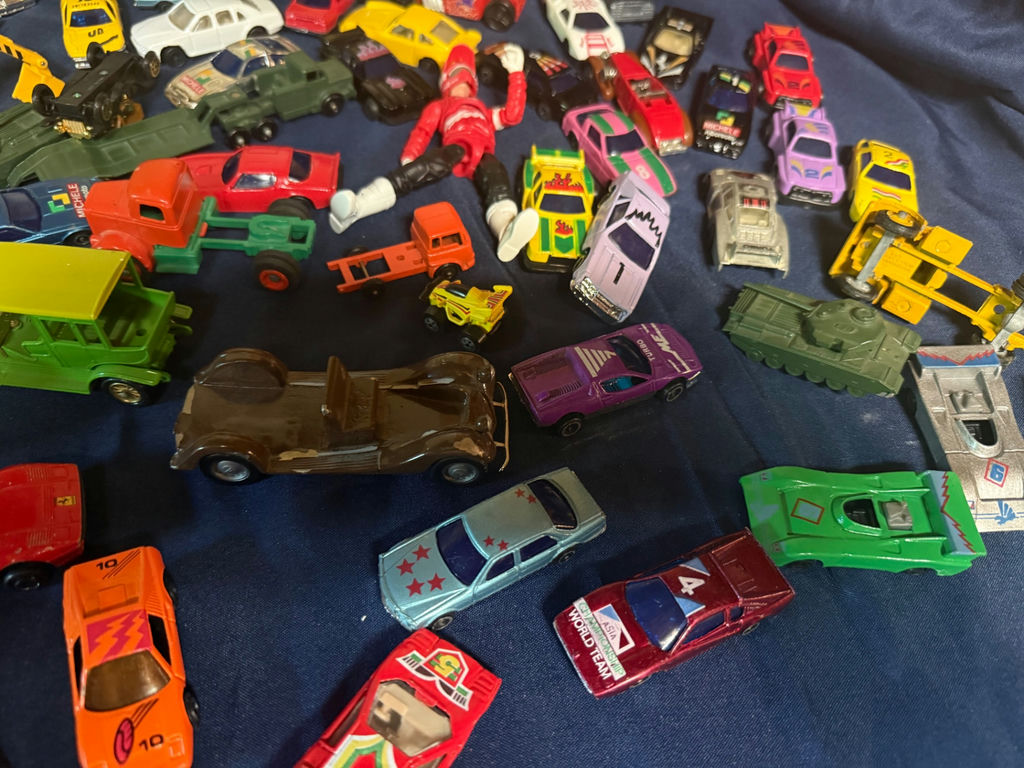 Assorted toy vehicles (die-cast cars, trucks, motorcycles, and military/construction vehicles) - image 2 of 4