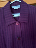 Navy floral maxi dress with cardigan and plum purple two-piece suit - thumbnail 4 of 5