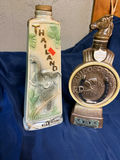 Vintage ceramic liquor decanters: Southeast Asia map tile and horse-head topper - thumbnail 2 of 3