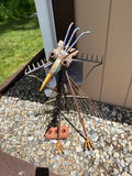 Rusty metal bird garden sculpture - thumbnail 1 of 2