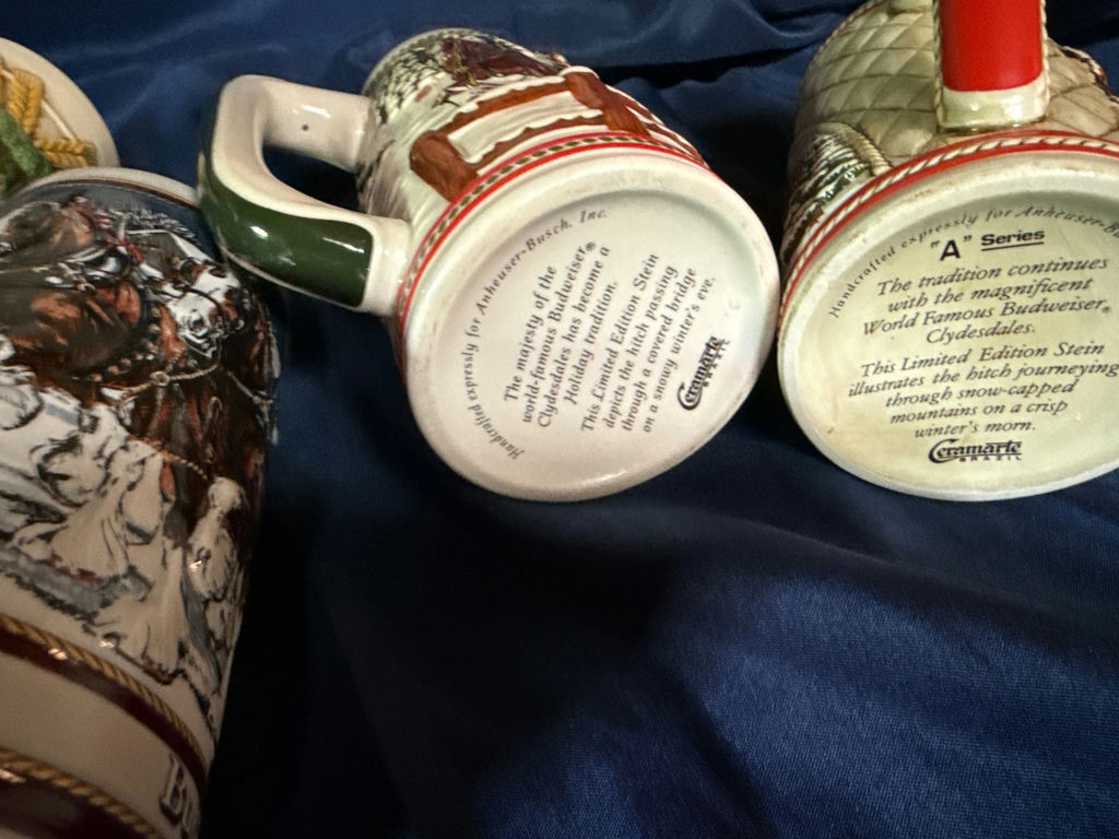 Ceramic beer steins with Clydesdale horse imagery - image 4 of 4