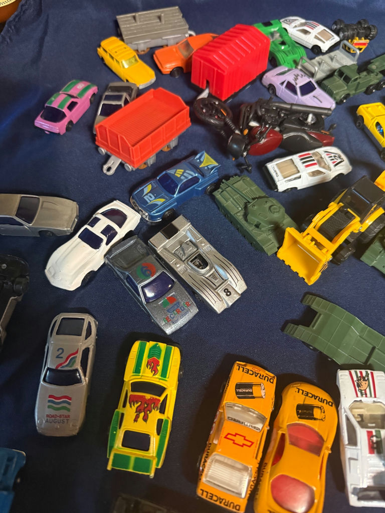 Assorted toy vehicles (die-cast cars, trucks, motorcycles, and military/construction vehicles) - image 4 of 4